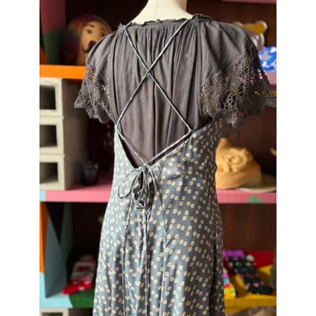 90’S BUTTON FABRIC CAMI DRESS [S-4561]