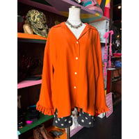 80’S WIDE SLEEVE FRILL SILK SHIRT [S-4938]
