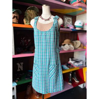 CHECK COTTON MINI DRESS [S-4184]