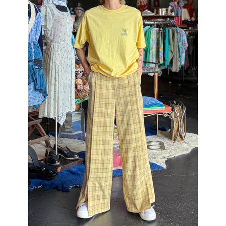CHECK SLIT DESIGN PANTS [S-4509]