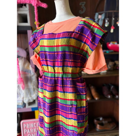 MEXICAN FABRIC APRON DRESS [S-4536]