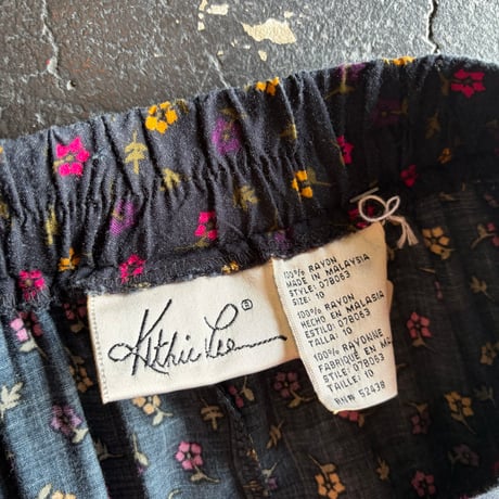 90’S FLOWER RAYON LONG SKIRT [S-4566]