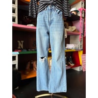 [BOOTSCUT DAMAGE DENIM PANTS [S-4729]
