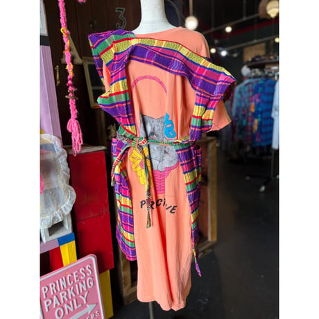 MEXICAN FABRIC APRON DRESS [S-4536]