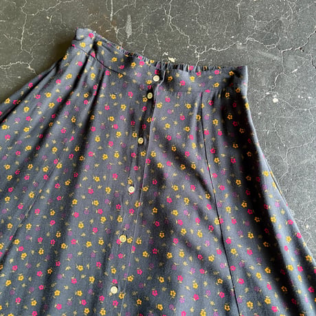 90’S FLOWER RAYON LONG SKIRT [S-4566]