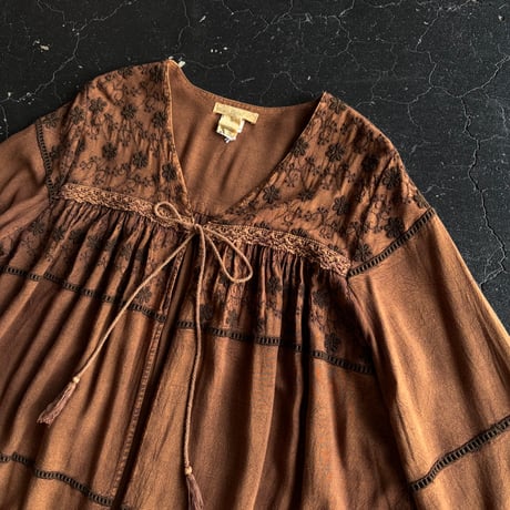 EMBROIDERY RAYON GOWN [S-4449]