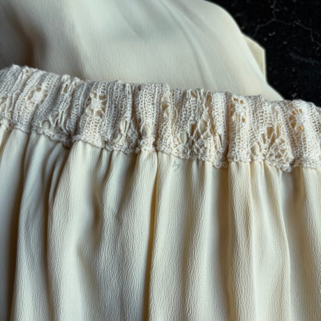 70’S CROCHET LACE LONG SKIRT [S-4363]