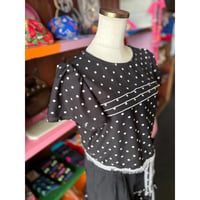 70’S DOT  FRILL BLOUSE [S-4630]