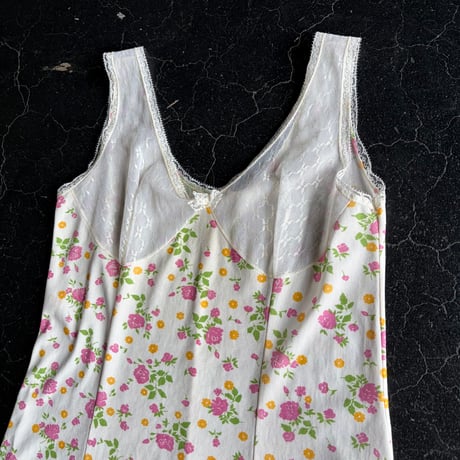 60’S FLOWER LINGERIE DRESS [S-4575]