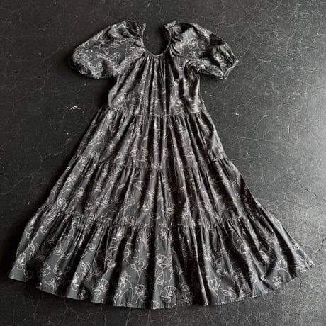 GRAFITI FLOWER ART COTTON DRESS [S-4209]