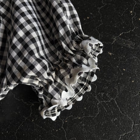 GINGHAMCHECK TYROLEAN BLOUSE [S-4845]
