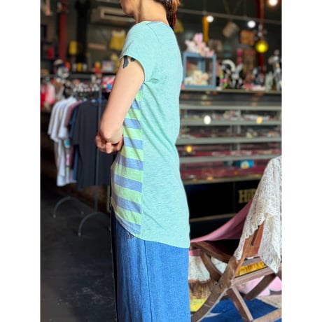 BORDER DESIGN COTTON TEE [S-4431]