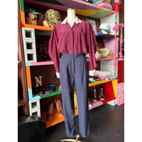 80'S STRIPE×DOT PUFFSLEEVE BLOUSE [S-4903]