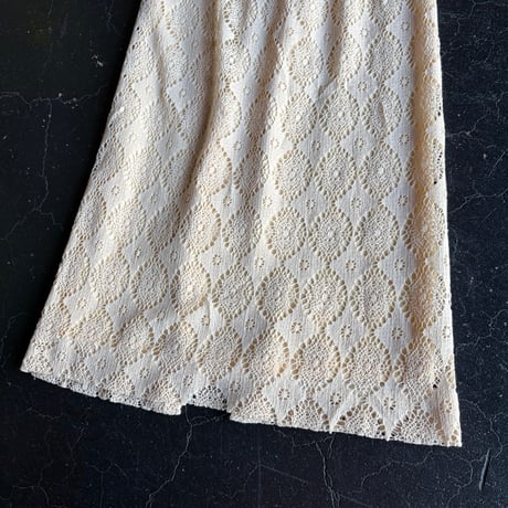 70’S CROCHET LACE LONG SKIRT [S-4363]