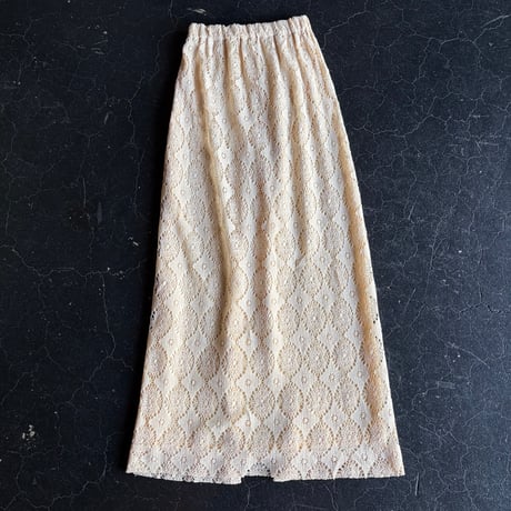 70’S CROCHET LACE LONG SKIRT [S-4363]