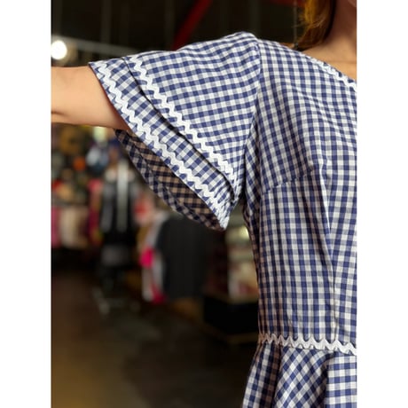 60-70'S GINGHAMCHECK DRESS [S-4370]