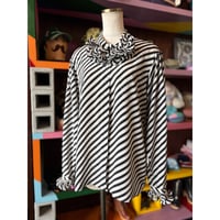 80'S STRIPE×DOT BLOUSE [S-4953]