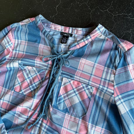 CHECK LACEUP SHIRT [S-0760]