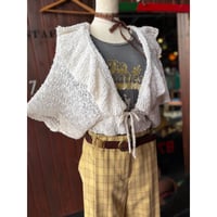 70’S COTTON CROCHET FRILL BORELO [S-4198]