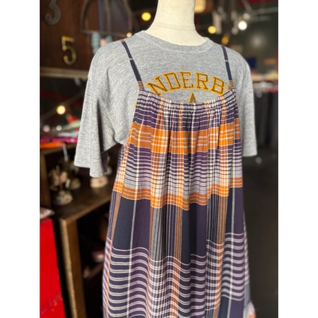 CHECK COTTON CAMI DRESS [S-4583]