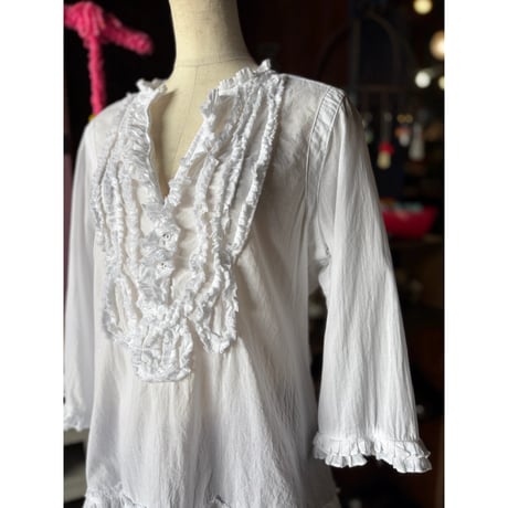 COTTON FRILL SHIRT [S-4582]