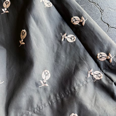60'S FLOWER EMBROIDERY SKIRT [S-4475]