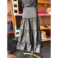 SATIN TIERED LONG SKIRT [S-4796]