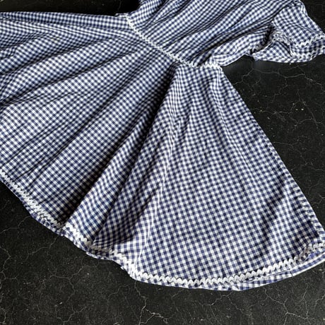 60-70'S GINGHAMCHECK DRESS [S-4370]