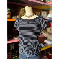 BORDER×LACE COTTON TOPS [S-4785]