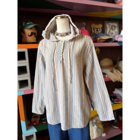 STRIPE HOODIE COTTON SHIRT [S-4791]