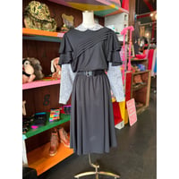 70-80’S STRIPE FRILL DRESS [S-4986]