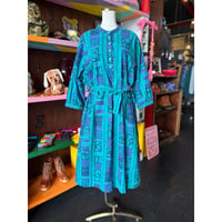 80-90’S "ORVIS" TEXTILE LONG DRESS [S-5123]