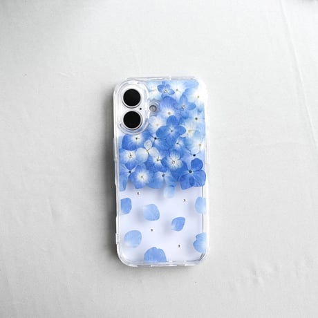 【夏季限定】押し花iPhoneケース　散るあじさい