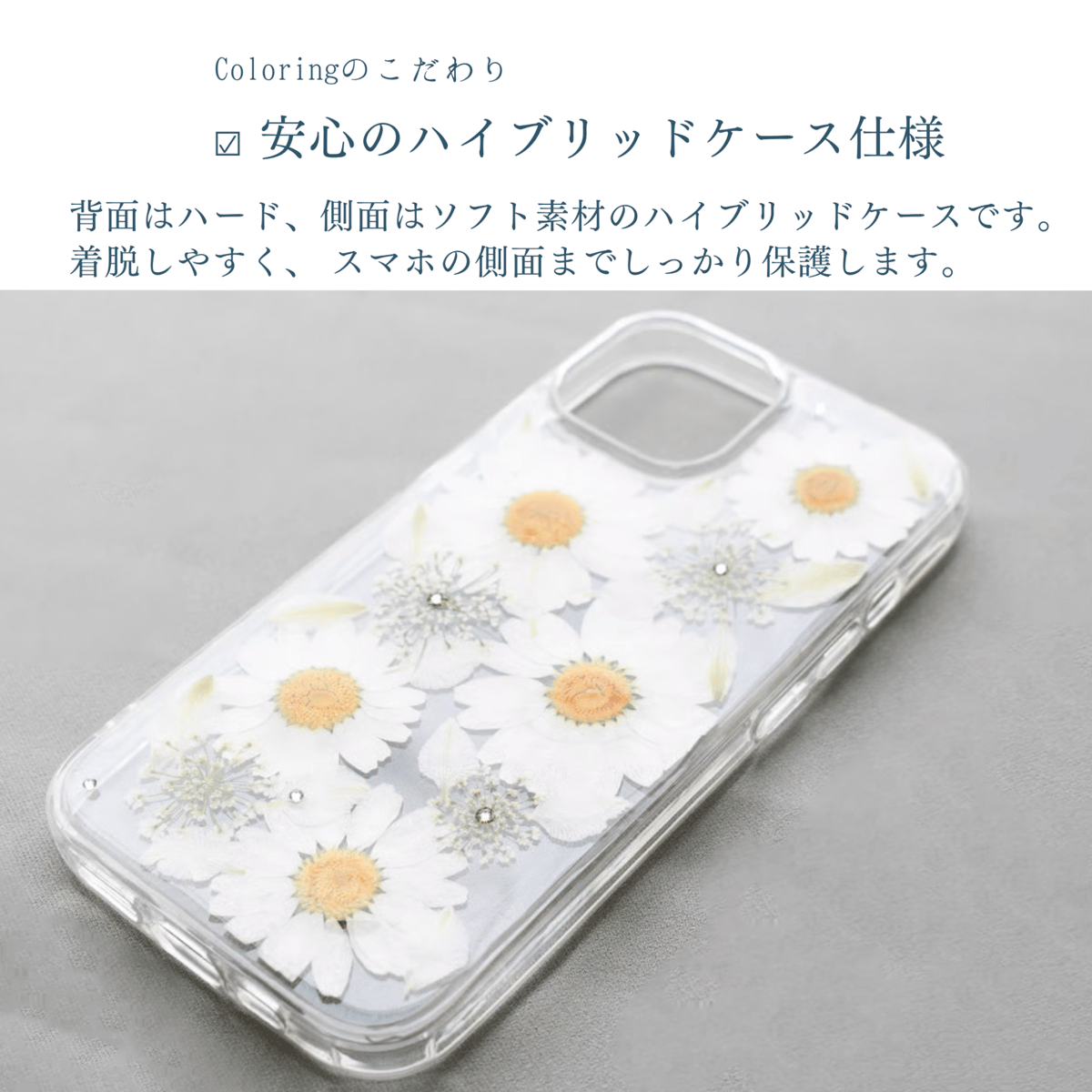 押し花 iPhone ケース ノースポール | Coloring