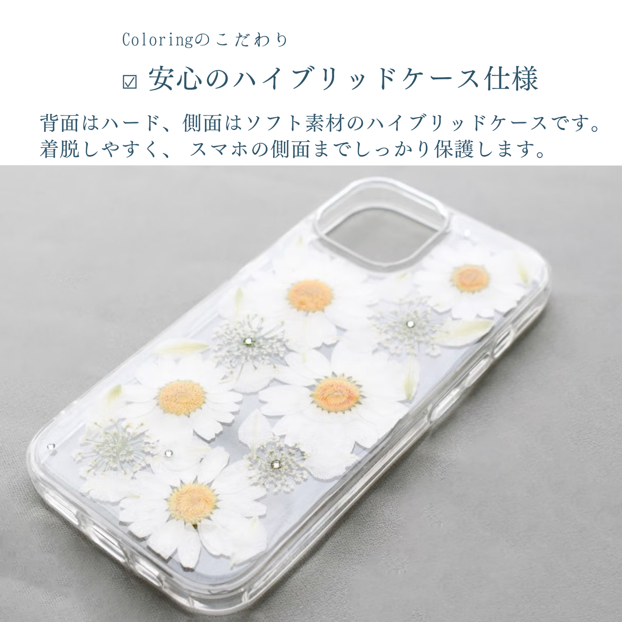 押し花 iPhone ケース ノースポール | Coloring