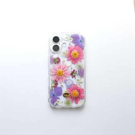 押し花  iPhoneケース　マーガレット