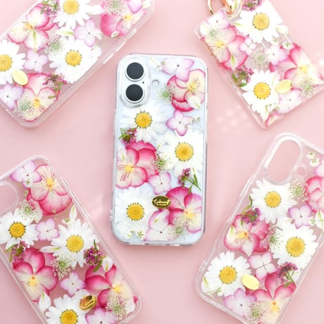 【期間限定】押し花iPhoneケース　ビオラ×ノースポール