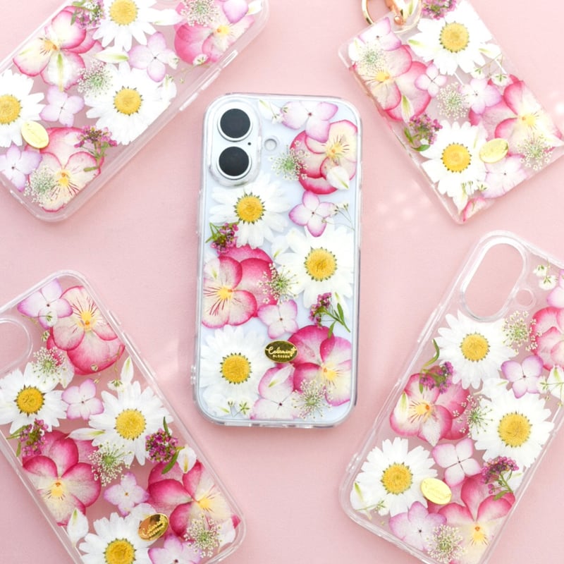 押し花iPhoneケース★アウトレット 期間限定】押し花iPhoneケース ビオラ×ノースポール | Coloring