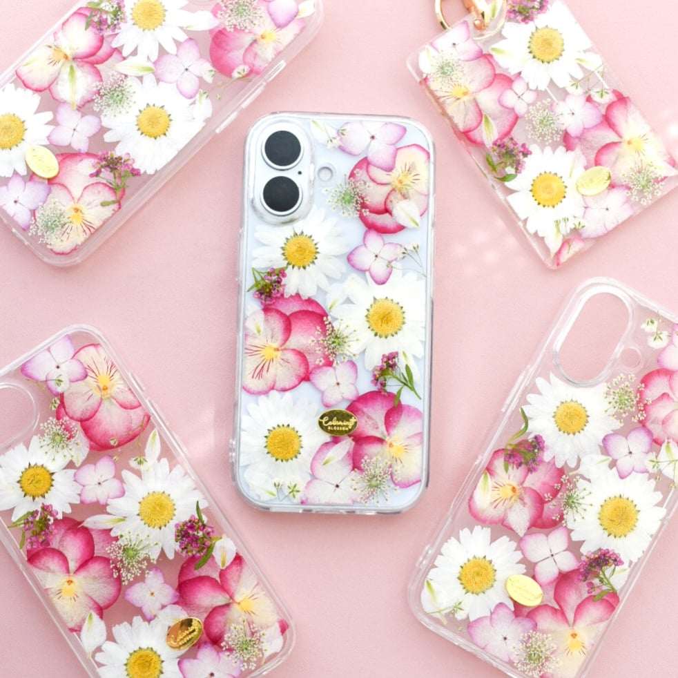 ぴょんページ⭐︎押し花ケース 期間限定】押し花iPhoneケース ビオラ×ノースポール | Coloring