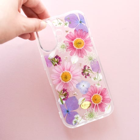 押し花  iPhoneケース　マーガレット