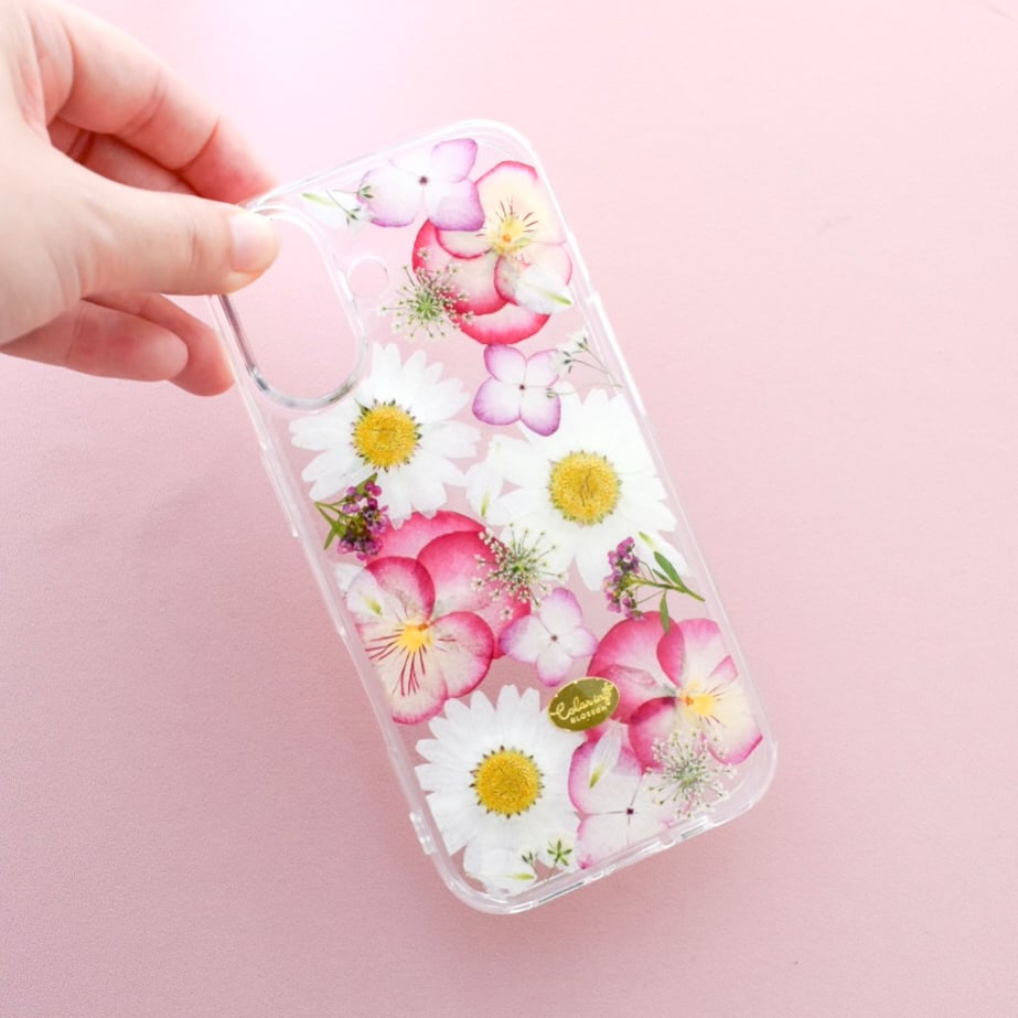 期間限定】押し花iPhoneケース ビオラ×ノースポール | Coloring