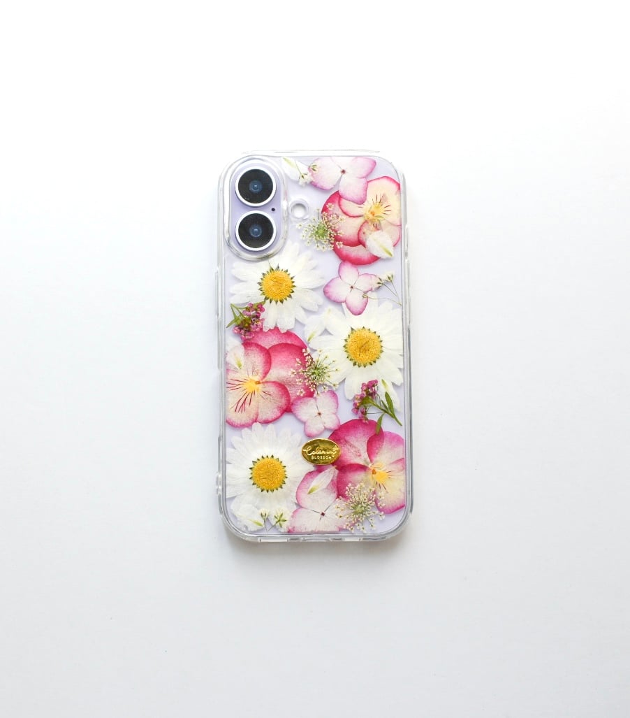 aileenページ⭐︎押し花ケース 期間限定】押し花iPhoneケース ビオラ×ノースポール | Coloring