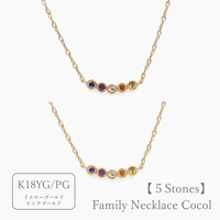 大切な人の宝石を紡ぐ【5石】-Family Necklace（ファミリーネックレス）【選べる誕生石】｜K18イエローゴールド・ピンクゴールド｜Artisan Works