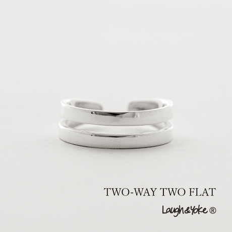 2wayイヤカフリング ｜6.6mm幅｜シルバー925｜ TWO-WAY TWO FLAT 【Laugh＆Yoke】｜Artisan Works