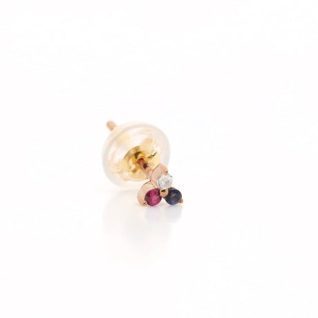 大切な絆を誕生石で紡ぐピアス【3石-選べる誕生石】｜K18PG｜Family Pierce Tri（ファミリーピアス・トリ）｜Artisan Works