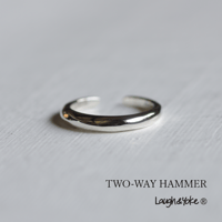 2wayイヤカフリング｜3.0mm幅｜シルバー925｜ TWO-WAY HAMMER【Laugh＆Yoke】｜Artisan Works