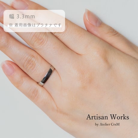 甲丸ストレートのシンプルな結婚指輪  Comodo（コモド）｜3.3mm幅｜K18グリーンゴールド｜Artisan Works