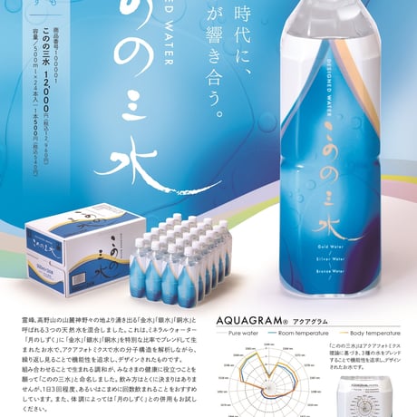 DESIGNED WATER このの三水(500ml×24本） ○定期宅配/送料無料