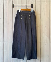 パンツ Vent d'ouest ヴァンドウェスト コットンリネンダンガリーマリンパンツ ブラック VE36602