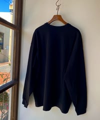 プルオーバー prit プリット 17/1空紡天竺×シャツコールラフドットプリントロングスリーブフレームTシャツ クロ×チャコールドット P90715